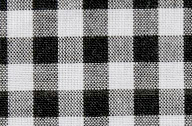 Close-up of black and white Gingham fabric.