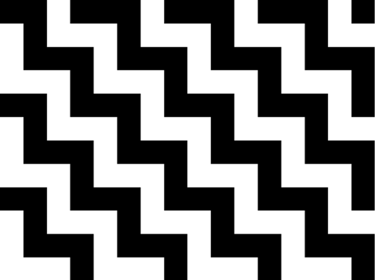 Black and white diagram indicating the warp ends to lift for achieving a double weave.