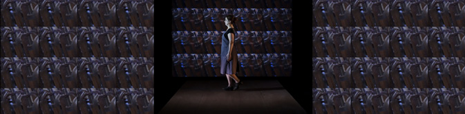 Triptych of video stills from a clog dance performance.